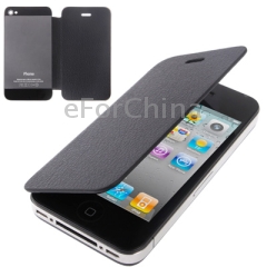 2 in 1 battery cover litchi texture flip leather case for iphone 4s black 5fbd32b96354f