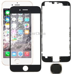 3 in 1 for iphone 6 home button lcd frame front screen outer glass lens not supporting fingerprint identification black 5fc3eda76c155