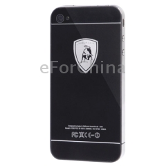 ferrari style frosting metal paste skin plastic back cover for iphone 4 black 5fbd32d3dd431