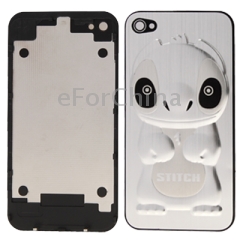 stitch style emboss metal brushed back cover for iphone 4 silver 5fbd32cd8f57c