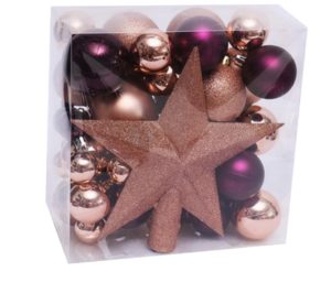 Artezan Christmas Ball 3-8cm Full Set Gold and Purple Mix + Top 52pcs/box