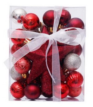 Artezan Christmas Ball 3cm Full Set Red White + Top 30pcs/box