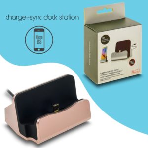 Docking Station Micro-USB Charge-Data Pink/Gold
