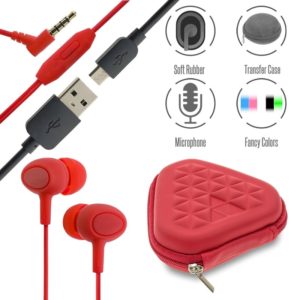 Stereo Hi-Fi Handsfree Red+ Θήκη + Usb to Micro
