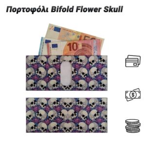 Πορτοφόλι Bifold Flower Skull