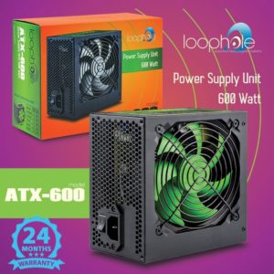 Τροφοδοτικό LOOPHOLE 600Watt Πράσινο Fan