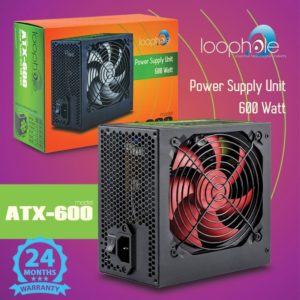 Τροφοδοτικό LOOPHOLE 600Watt Κόκκινο Fan