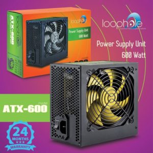 Τροφοδοτικό LOOPHOLE 600Watt Κίτρινο Fan