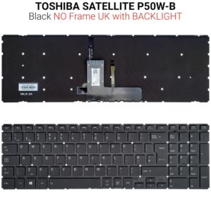 Πληκτρολόγιο TOSHIBA P50W-B NO FRAME UK BACKLIGHT