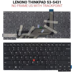 Πληκτρολόγιο  LENONO THINKPAD S3-S431 NO FRAME US WITH TRACKPOINT