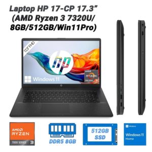 Laptop HP 17-CP 17.3"(AMD Ryzen 3 7320U/8GB/512GB/Win11Pro)