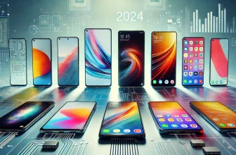 DALL·E 2024 09 12 08.13.39 A modern tech themed image showcasing popular smartphone models for 2024. The image features sleek futuristic smartphones from brands like Apple Sam