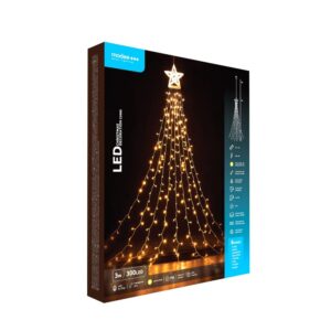 Modee Lighting LED Χριστουγεννιάτικος Διακοσμητικός Φωτισμός με Αντάπτορα C3000 (300LED/3m) Θερμό