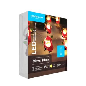 Modee Χριστουγεννιάτικα Διακοσμητικά Φωτάκια LED (10LED/120cm/10cm) Θερμό Λευκό