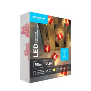 Modee Χριστουγεννιάτικα Διακοσμητικά Φωτάκια LED (10LED/90cm/10cm) Θερμό Λευκό