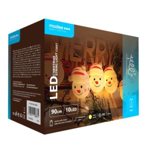 Modee Χριστουγεννιάτικα Διακοσμητικά Φωτάκια LED (10LED/120cm/10cm) Θερμό Λευκό
