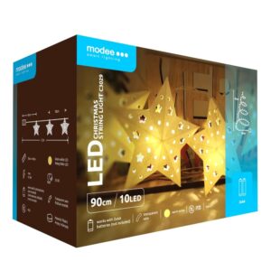 Modee Χριστουγεννιάτικα Διακοσμητικά Φωτάκια LED (10LED/120cm/10cm) Θερμό Λευκό