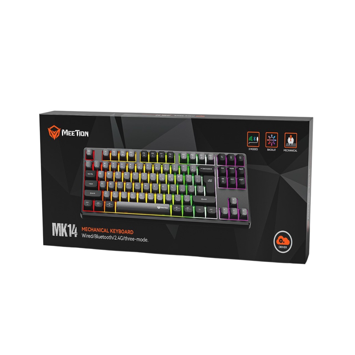 Meetion MT-MK14 Μηχανικό Πληκτρολόγιο Gaming Ενσύρματο & Ασύρματο με Bluetooth και 2.4G RGB Μαύρο US 10 Meetion MT-MK14 Μηχανικό Πληκτρολόγιο Gaming Ενσύρματο & Ασύρματο με Bluetooth και 2.4G RGB Μαύρο US - Image 10