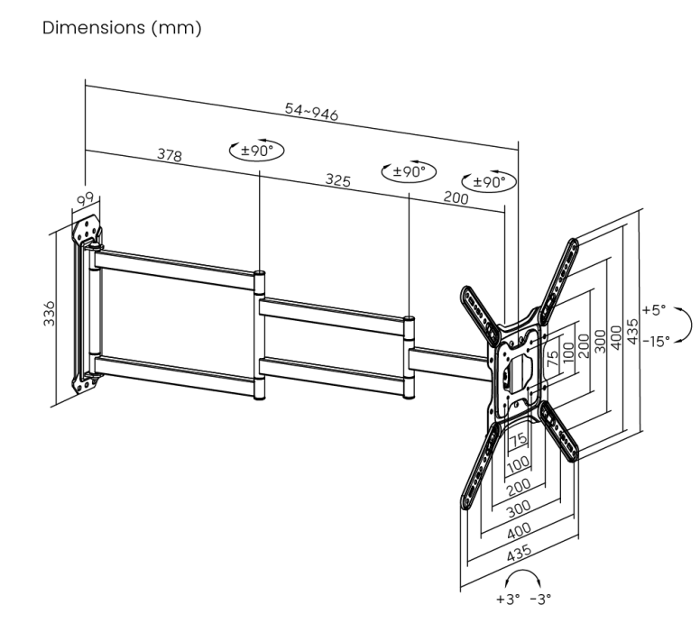 ATC-2365XL Επιτοίχια βάση TV με Μακρύ Βραχίονα Full Motion 2 ATC-2365XL Επιτοίχια βάση TV με Μακρύ Βραχίονα Full Motion - Image 2