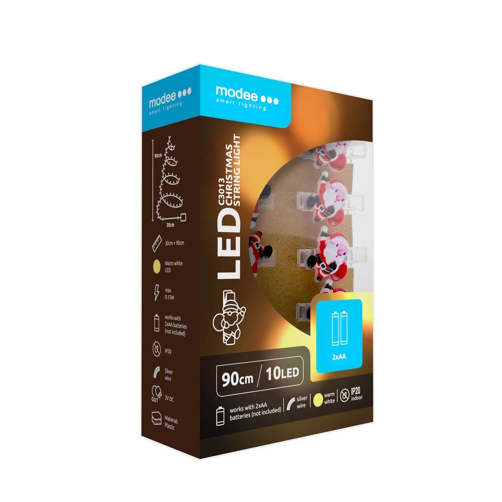 Modee Χριστουγεννιάτικα Διακοσμητικά Φωτάκια LED με Κλιπ & Μπαταρία (10LED/120cm/10cm) Θερμό Λευκό 1 Modee Χριστουγεννιάτικα Διακοσμητικά Φωτάκια LED με Κλιπ & Μπαταρία (10LED/120cm/10cm) Θερμό Λευκό
