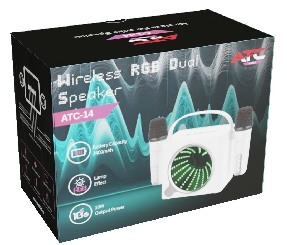 ATC-14 Ασύρματο Ηχείο Καραόκε με 2 Μικρόφωνα RGB 2 ATC-14 Ασύρματο Ηχείο Καραόκε με 2 Μικρόφωνα RGB - Image 2