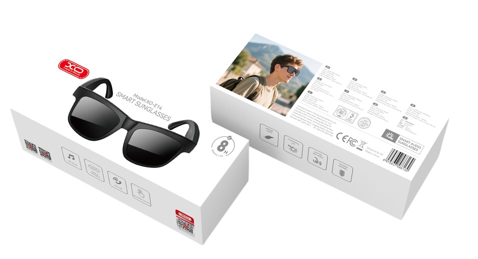 XO E14 Smart Audio Γυαλιά με UV Προστασία Μαύρο 4 XO E14 Smart Audio Γυαλιά με UV Προστασία Μαύρο - Image 4