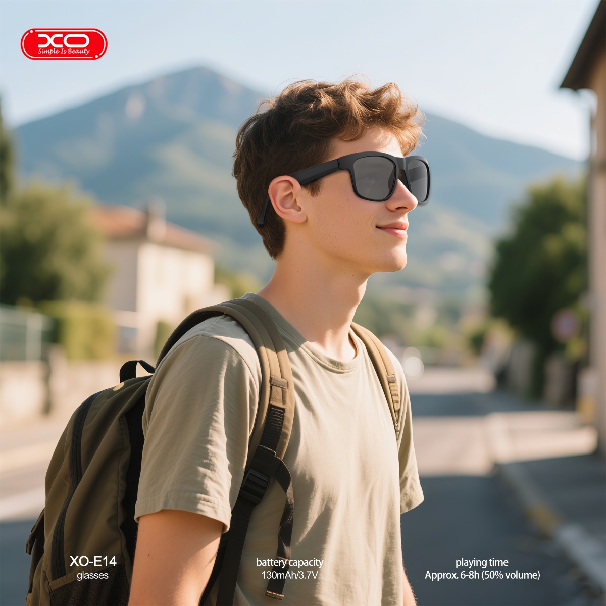 XO E14 Smart Audio Γυαλιά με UV Προστασία Μαύρο 6 XO E14 Smart Audio Γυαλιά με UV Προστασία Μαύρο - Image 6