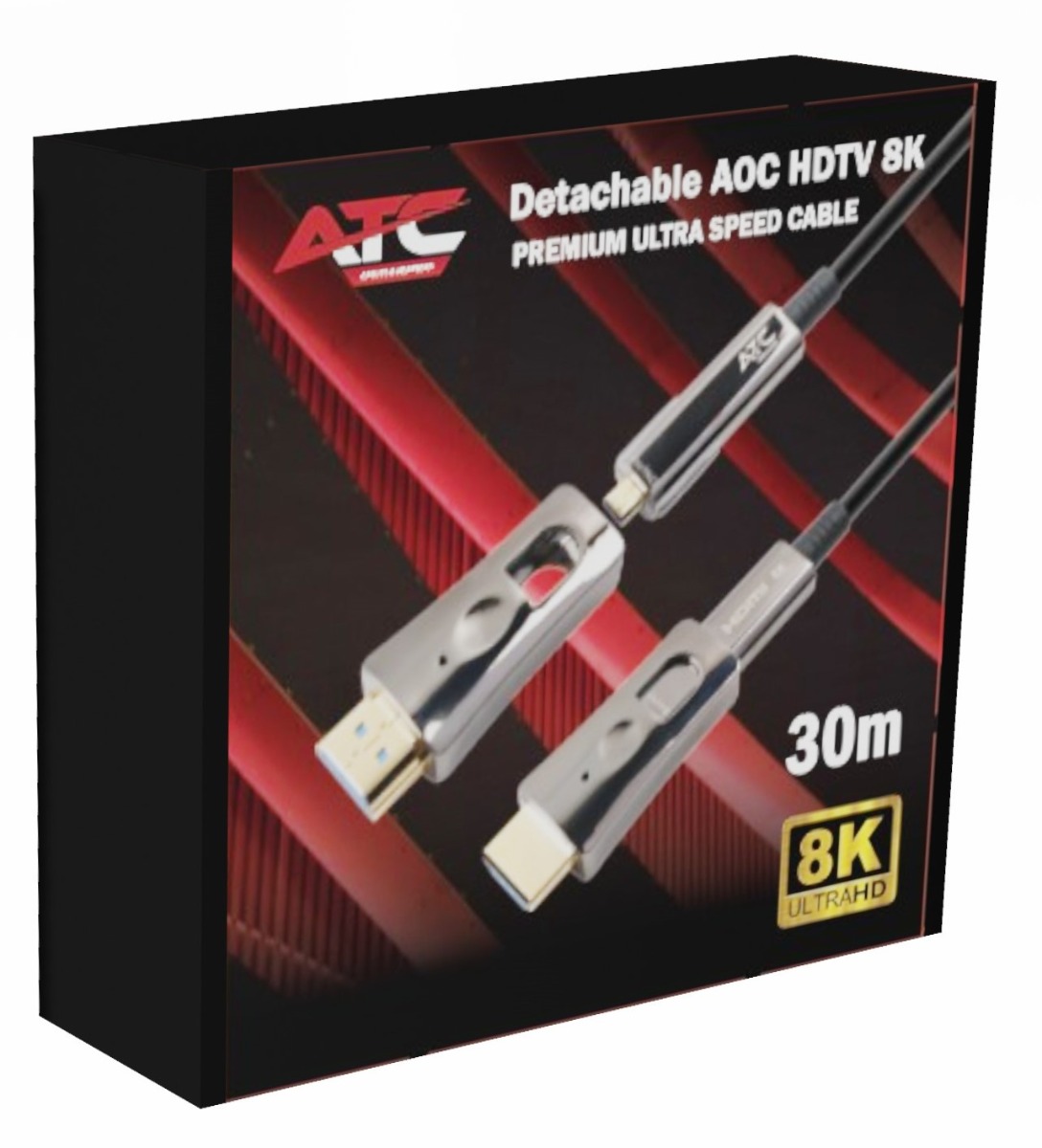 ATC AOC HDMI 2.1V 8K Αποσπώμενο Οπτικό Καλώδιο 30m 2 ATC AOC HDMI 2.1V 8K Αποσπώμενο Οπτικό Καλώδιο 30m - Image 2