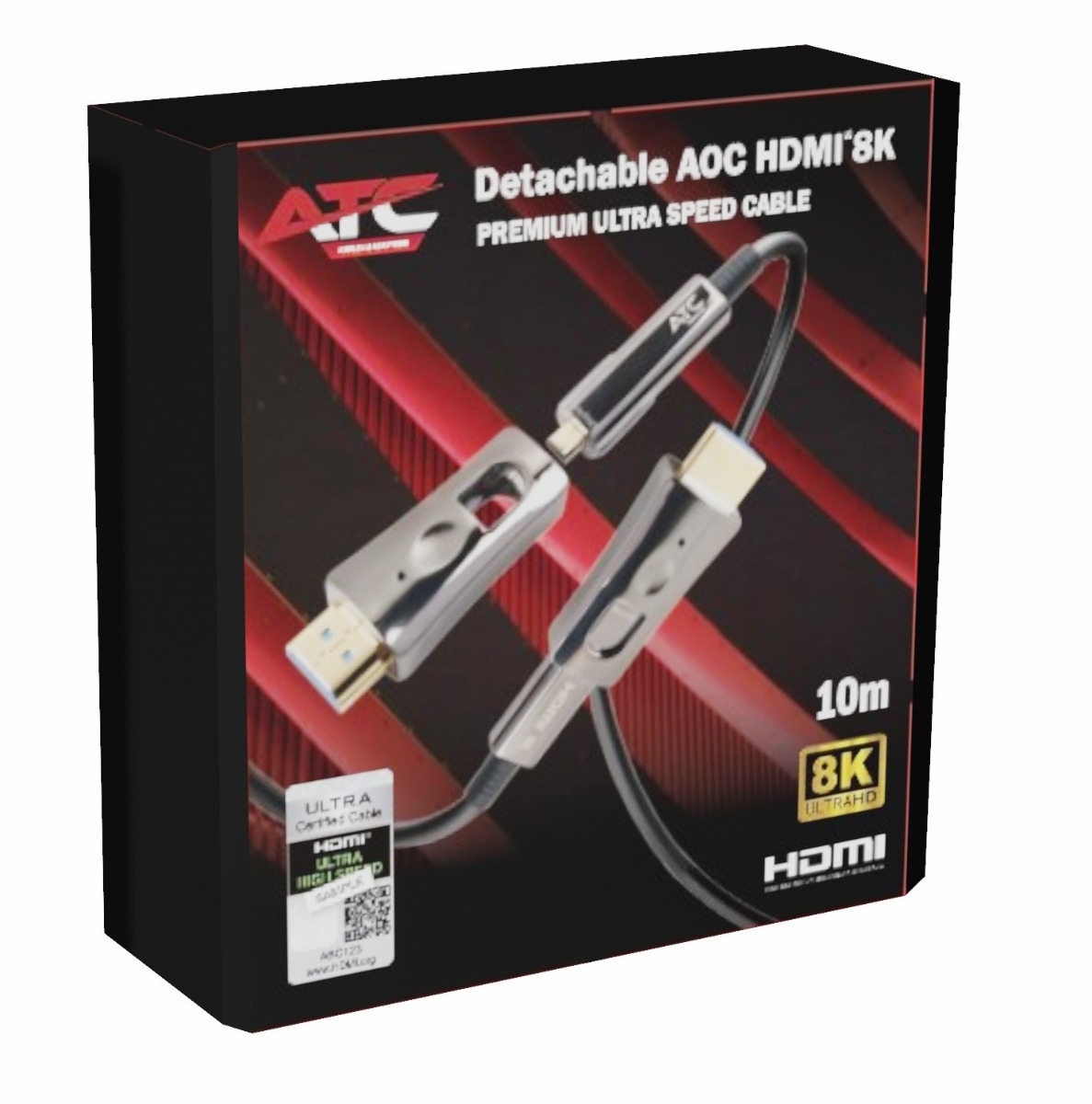 ATC AOC HDMI 2.1V 8K Αποσπώμενο Οπτικό Καλώδιο 10m 2 ATC AOC HDMI 2.1V 8K Αποσπώμενο Οπτικό Καλώδιο 10m - Image 2