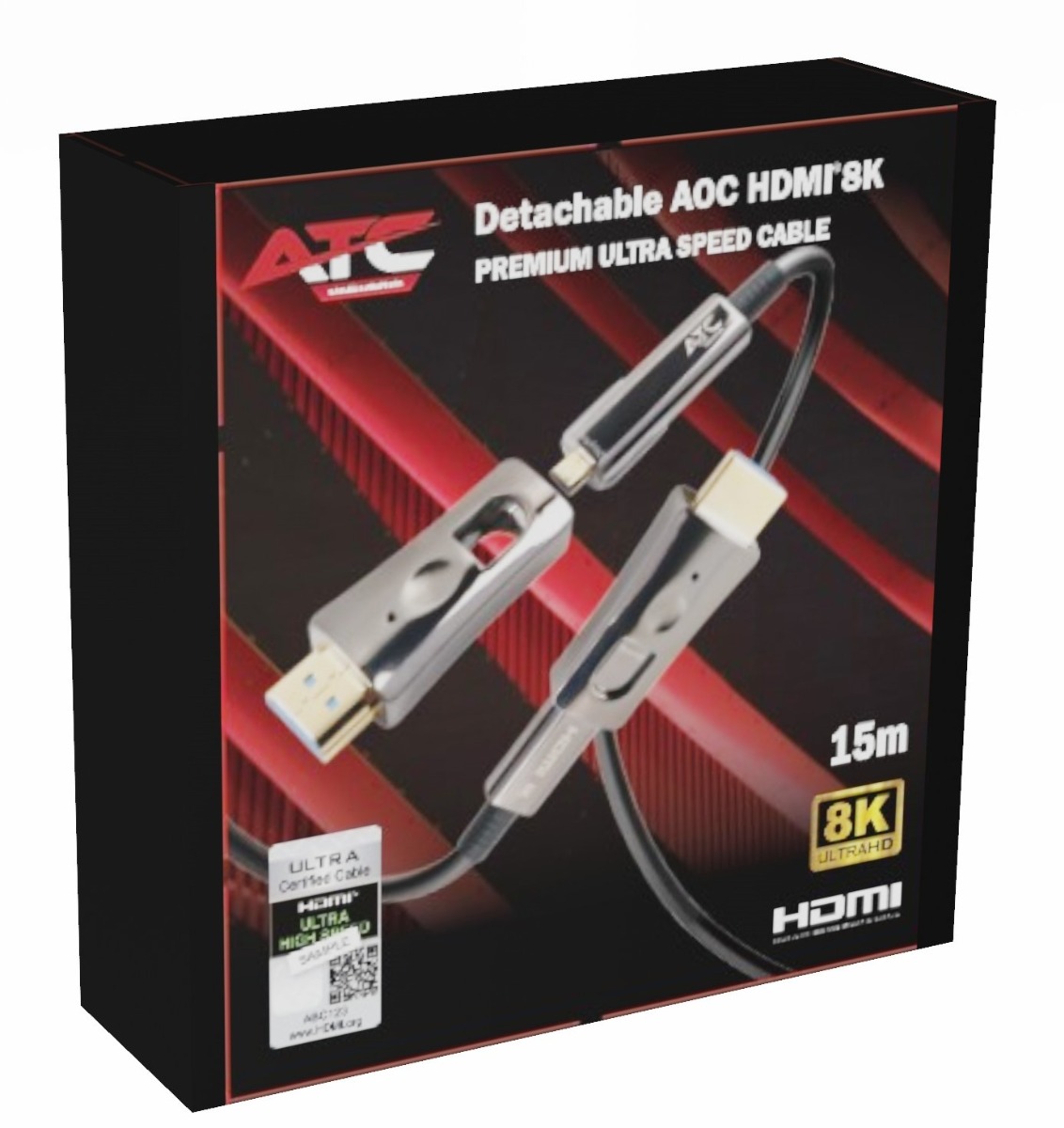 ATC AOC HDMI 2.1V 8K Αποσπώμενο Οπτικό Καλώδιο 15m 2 ATC AOC HDMI 2.1V 8K Αποσπώμενο Οπτικό Καλώδιο 15m - Image 2