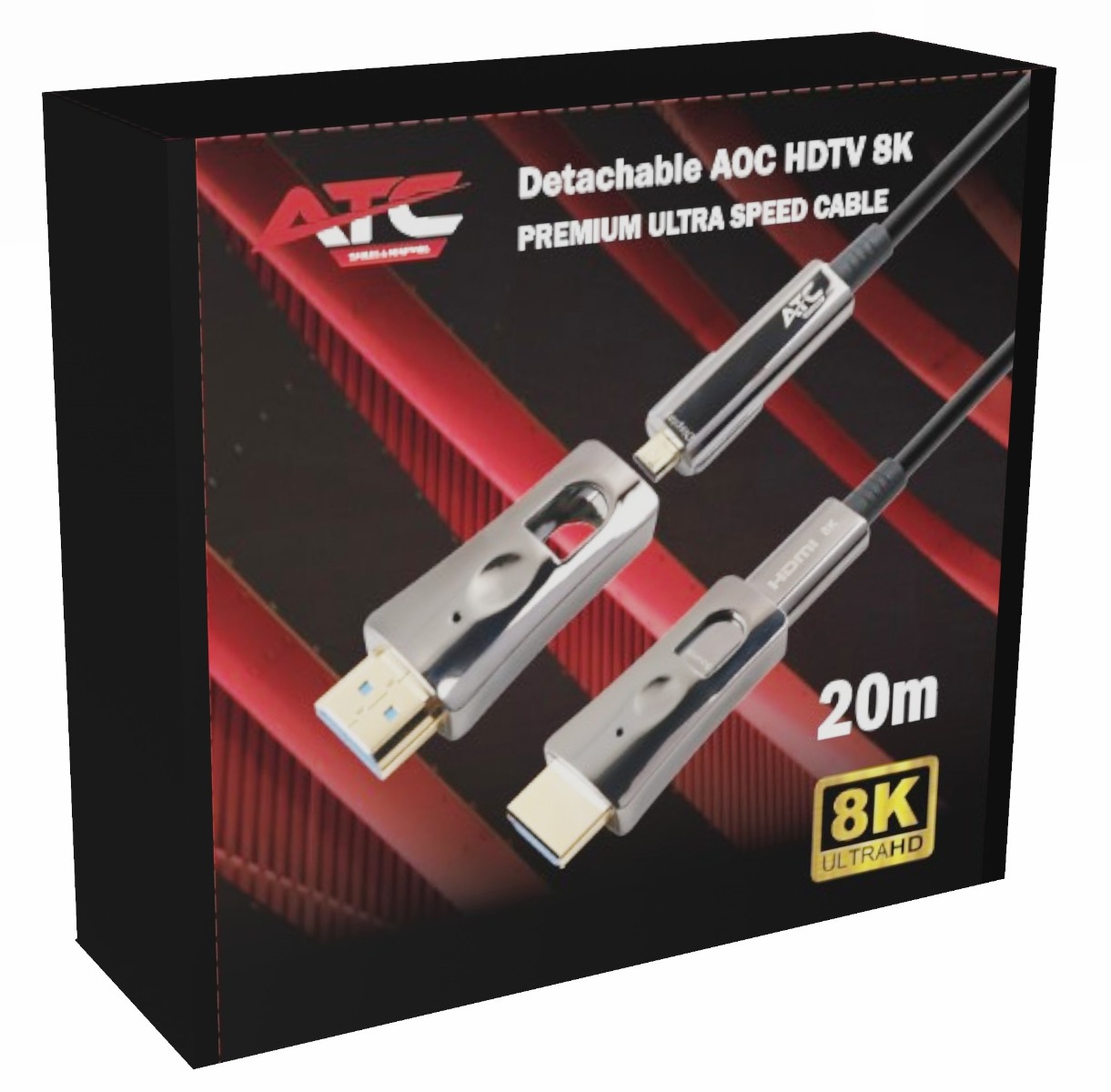 ATC AOC HDMI 2.1V 8K Αποσπώμενο Οπτικό Καλώδιο 20m 2 ATC AOC HDMI 2.1V 8K Αποσπώμενο Οπτικό Καλώδιο 20m - Image 2