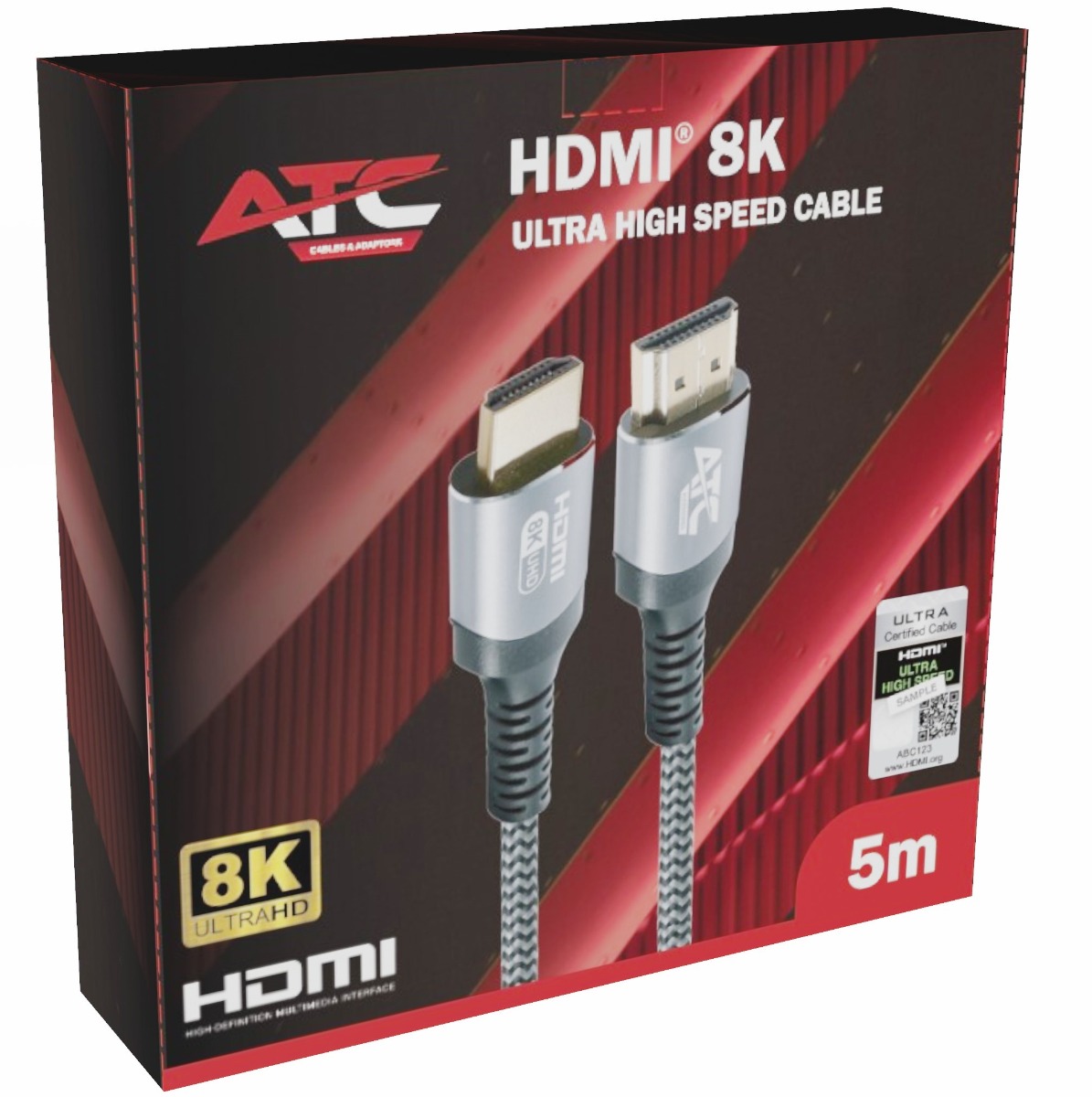 ATC HDMI 2.1V 8K Premium Καλώδιο 60Hz 5m 2 ATC HDMI 2.1V 8K Premium Καλώδιο 60Hz 5m - Image 2