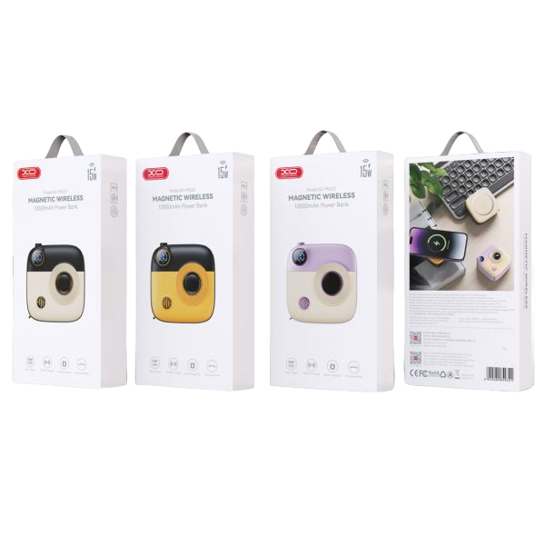 XO PR223 mini camera digital display fast charging power bank 10000mAh (Purple & White) 8 XO PR223 mini camera digital display fast charging power bank 10000mAh (Purple & White) - Image 8
