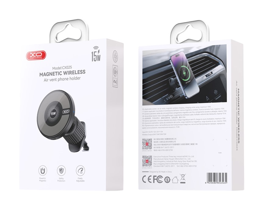 XO CX025 Magsafe Μαγνητικός Ασύρματος Φορτιστής Αυτοκινήτου 15W 2 XO CX025 Magsafe Μαγνητικός Ασύρματος Φορτιστής Αυτοκινήτου 15W - Image 2