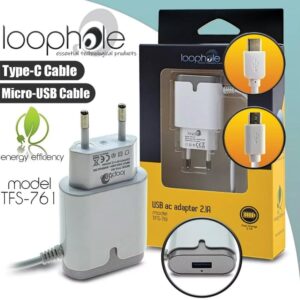 LOOPHOLE AC Adapter TYPE-C & Micro-B SILVER