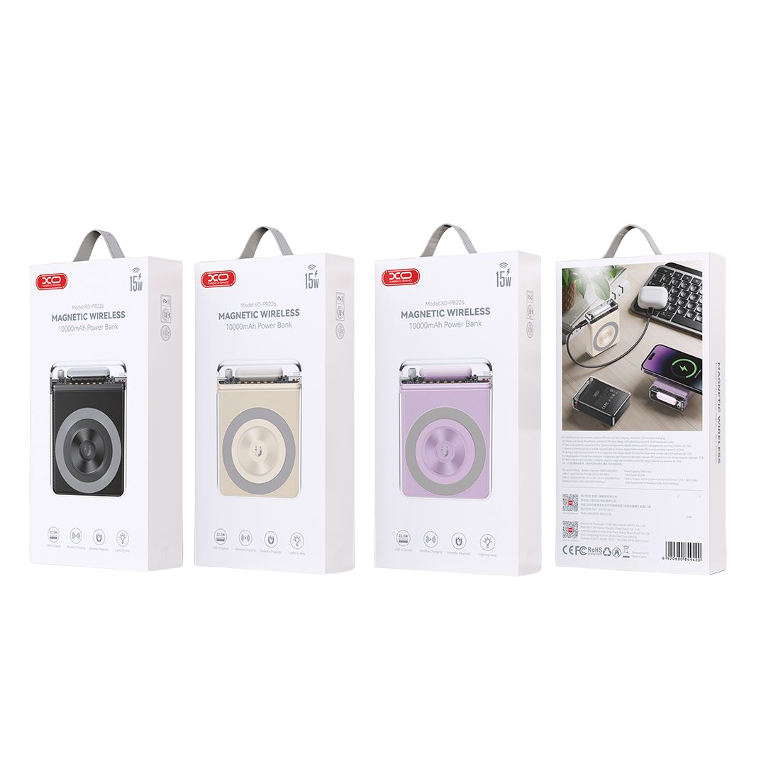 XO PR226 Mini Transparent Light Display Magnetic Absorption Fast Charging 10000mAh (Purple) 5 XO PR226 Mini Transparent Light Display Magnetic Absorption Fast Charging 10000mAh (Purple) - Image 5