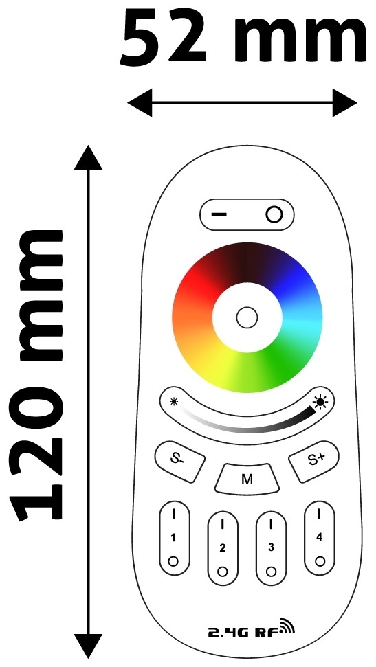 Avide LED Ταινία 12V RGB+W 4 Ζωνών RF Τηλεχειριστήριο Αφής για 288W Ελεγκτή 2 Avide LED Ταινία 12V RGB+W 4 Ζωνών RF Τηλεχειριστήριο Αφής για 288W Ελεγκτή - Image 2