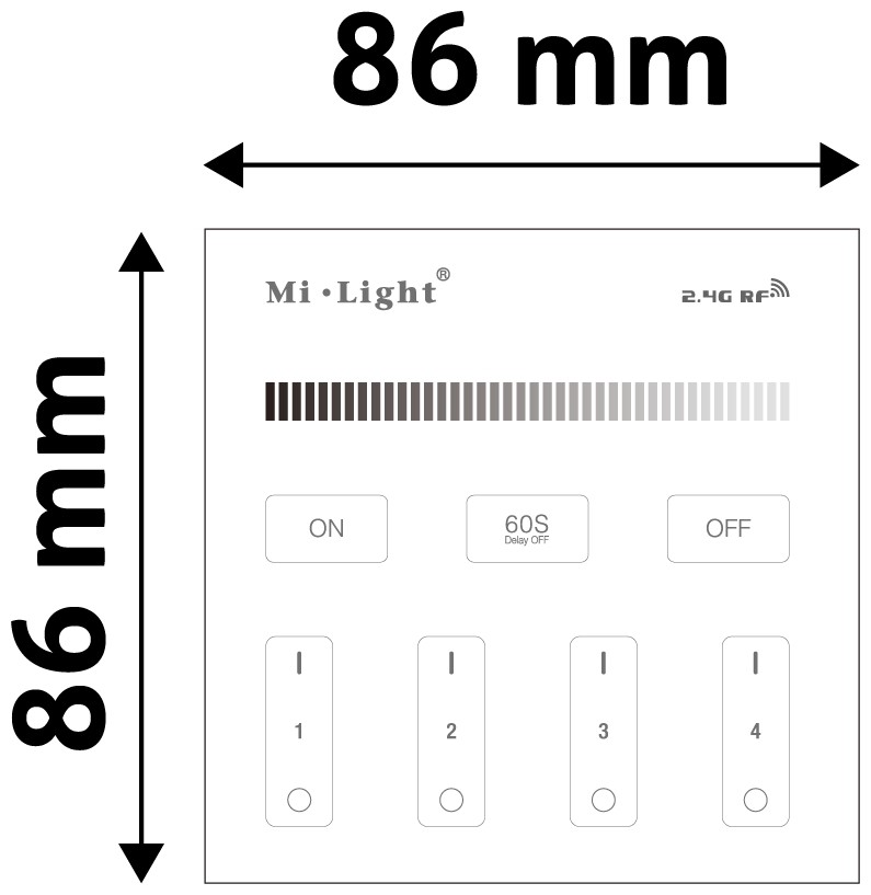 Avide LED Ταινία 12-24V Ντίμερ 4 Ζωνών RF Χωνευτό /2xAAA/ Αφής 3 Avide LED Ταινία 12-24V Ντίμερ 4 Ζωνών RF Χωνευτό /2xAAA/ Αφής - Image 3