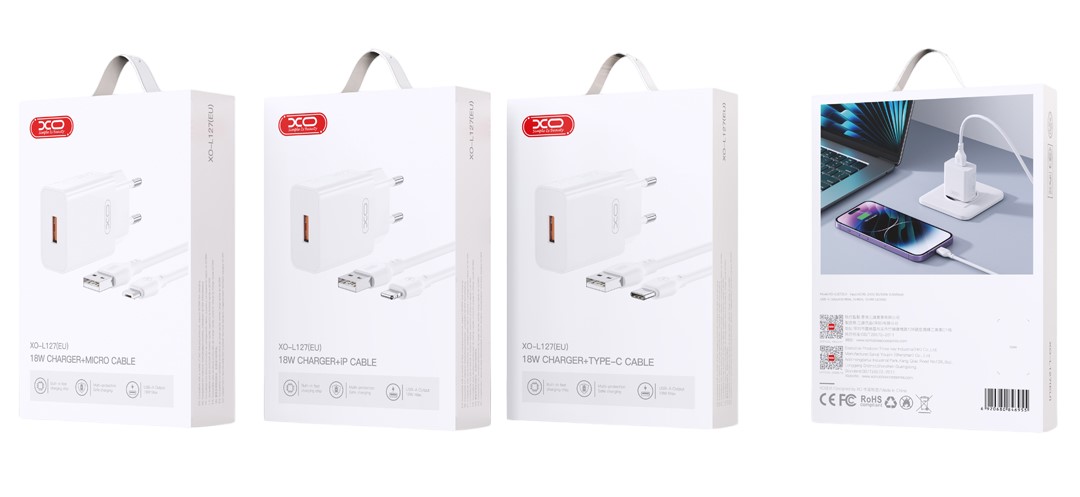 XO L127 USB-A QC18W Φορτιστής Γρήγορης Φόρτισης με Type-C Καλώδιο 2 XO L127 USB-A QC18W Φορτιστής Γρήγορης Φόρτισης με Type-C Καλώδιο - Image 2