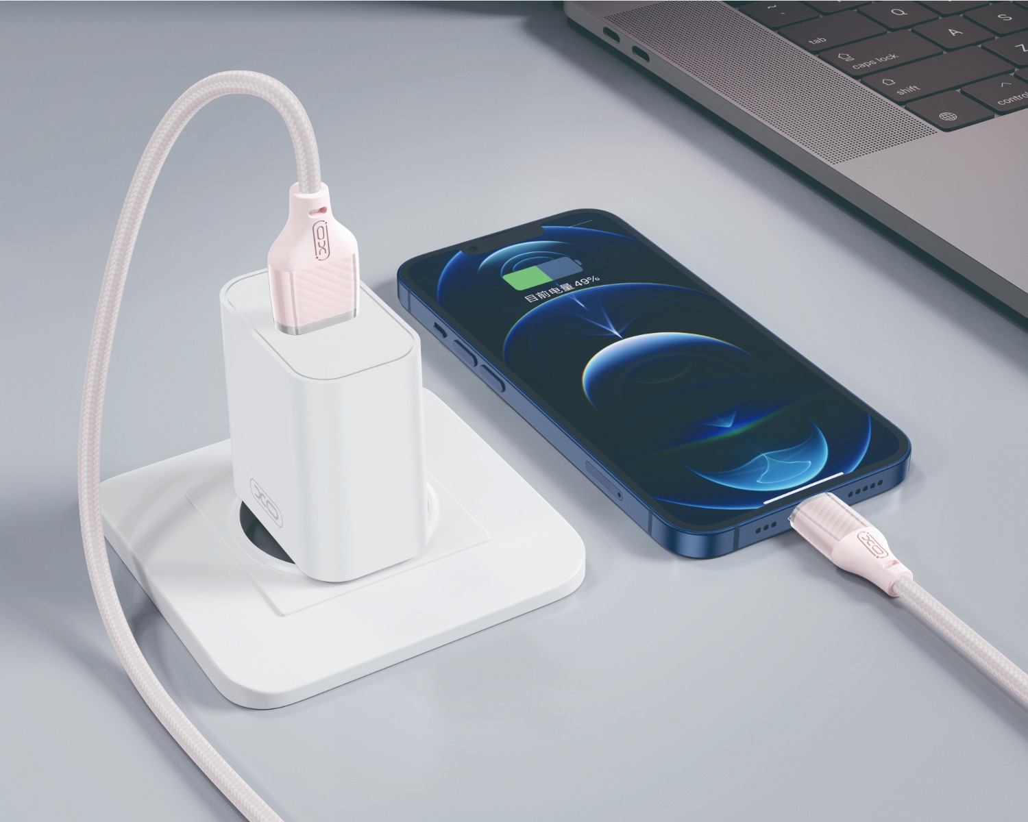 XO NB291 Καλώδιο Φόρτισης & Μεταφοράς Δεδομένων USB-A σε Lighting Πλεκτό 6A Ροζ 1m 2 XO NB291 Καλώδιο Φόρτισης & Μεταφοράς Δεδομένων USB-A σε Lighting Πλεκτό 6A Ροζ 1m - Image 2