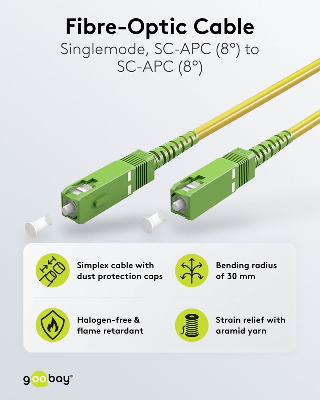 Goobay Καλώδιο Οπτικής FTTH Ίνας Μονής Λειτουργίας OS2 Κίτρινο 2μ 8 Goobay Καλώδιο Οπτικής FTTH Ίνας Μονής Λειτουργίας OS2 Κίτρινο 2μ - Image 8