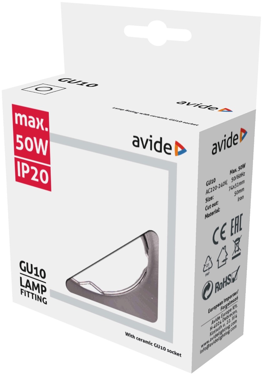 Avide GU10 Πλαίσιο Τετράγωνο Χρώμιο 2 Avide GU10 Πλαίσιο Τετράγωνο Χρώμιο - Image 2
