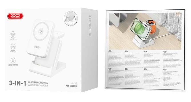 XO CX033 Powerbank + Apple Watch + Ασύρματος φορτιστής ακουστικών 3 σε 1 5 XO CX033 Powerbank + Apple Watch + Ασύρματος φορτιστής ακουστικών 3 σε 1 - Image 5