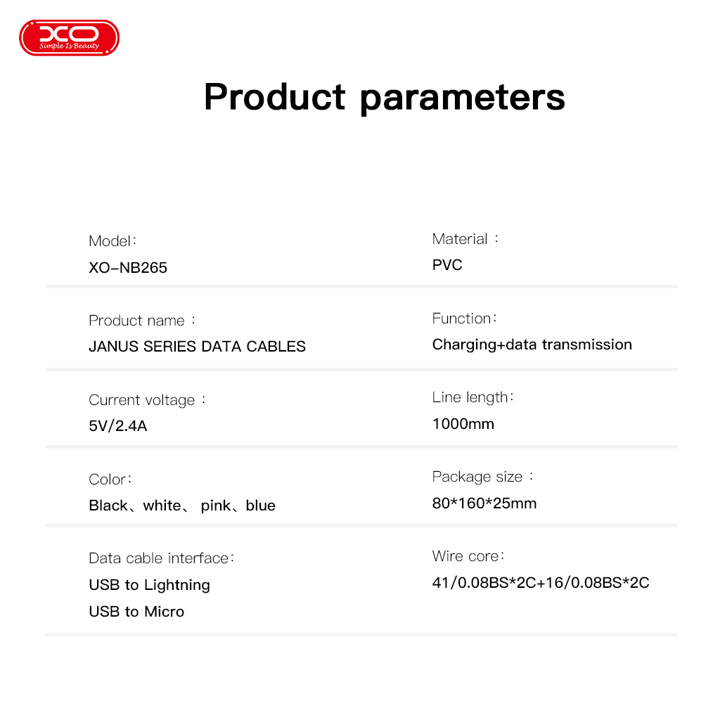 XO NB265 Μινιμαλιστικό Καλώδιο Micro Μπλε 4 XO NB265 Μινιμαλιστικό Καλώδιο Micro Μπλε - Image 4