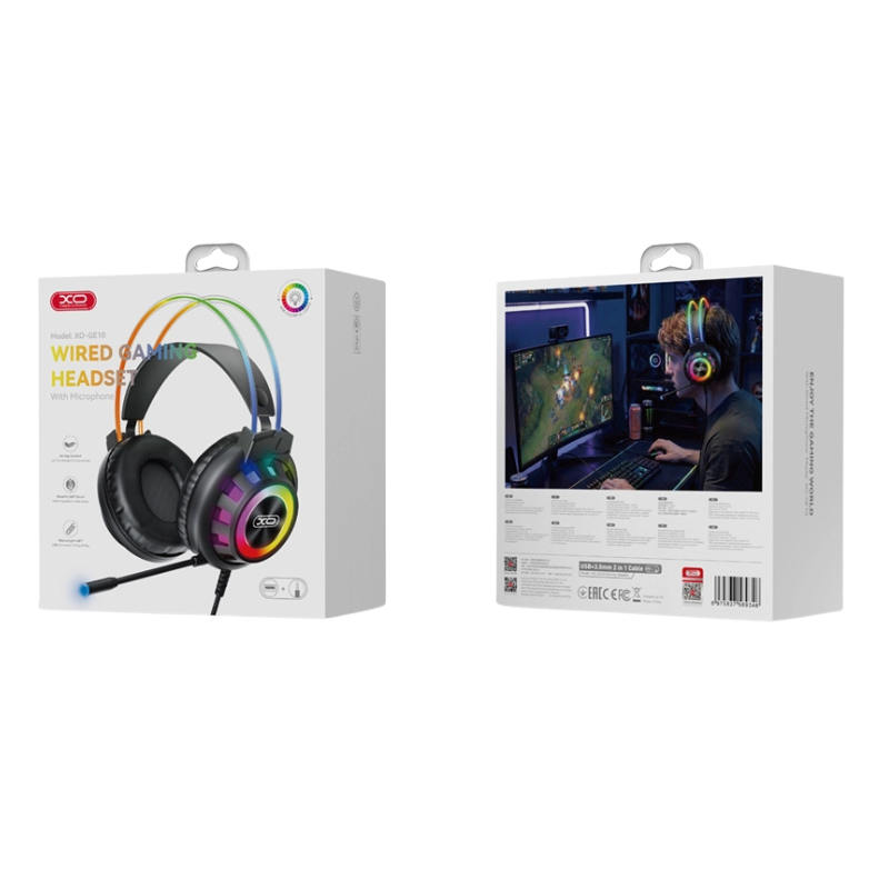 XO GE10 Gaming Ενσύρματα Ακουστικά RGB με Μικρόφωνο Μαύρα 2 XO GE10 Gaming Ενσύρματα Ακουστικά RGB με Μικρόφωνο Μαύρα - Image 2