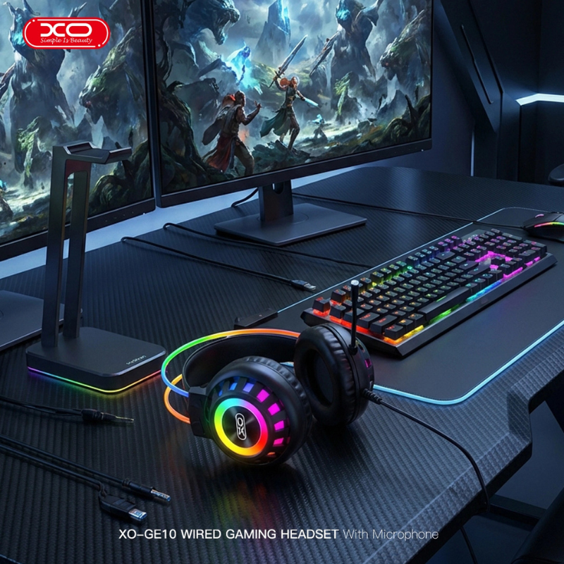 XO GE10 Gaming Ενσύρματα Ακουστικά RGB με Μικρόφωνο Μαύρα 4 XO GE10 Gaming Ενσύρματα Ακουστικά RGB με Μικρόφωνο Μαύρα - Image 4