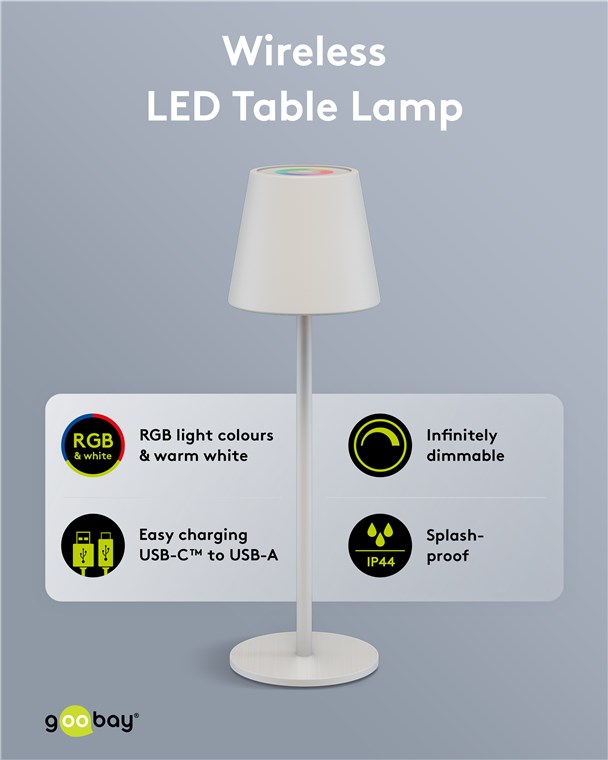 Goobay Ασύρματο Επιτραπέζιο Φωτιστικό LED RGBW 1 m 15 Goobay Ασύρματο Επιτραπέζιο Φωτιστικό LED RGBW 1 m - Image 15
