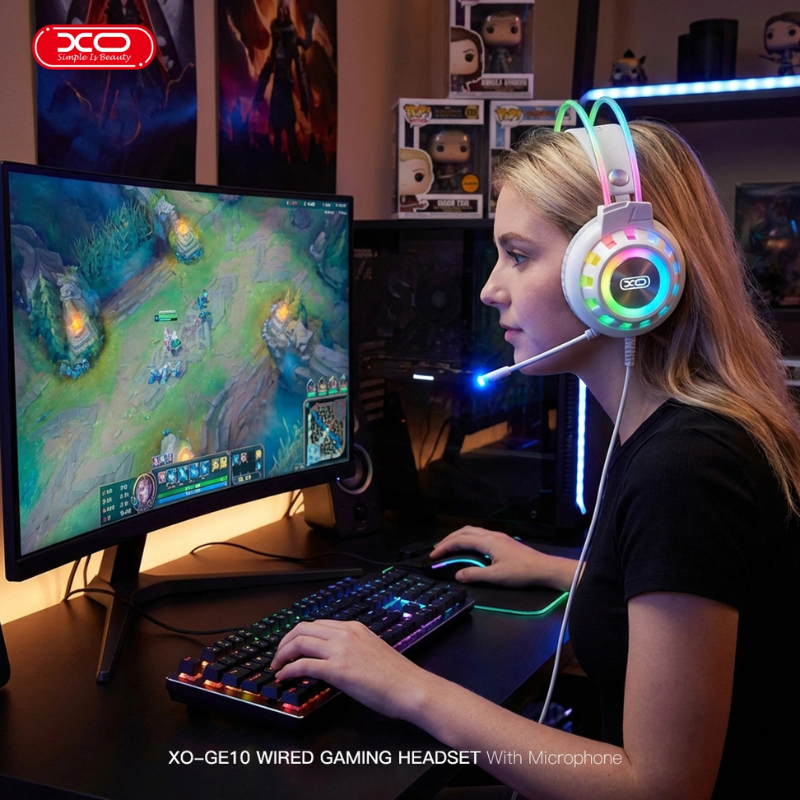 XO GE10 Gaming Ενσύρματα Ακουστικά RGB με Μικρόφωνο Λευκά 5 XO GE10 Gaming Ενσύρματα Ακουστικά RGB με Μικρόφωνο Λευκά - Image 5