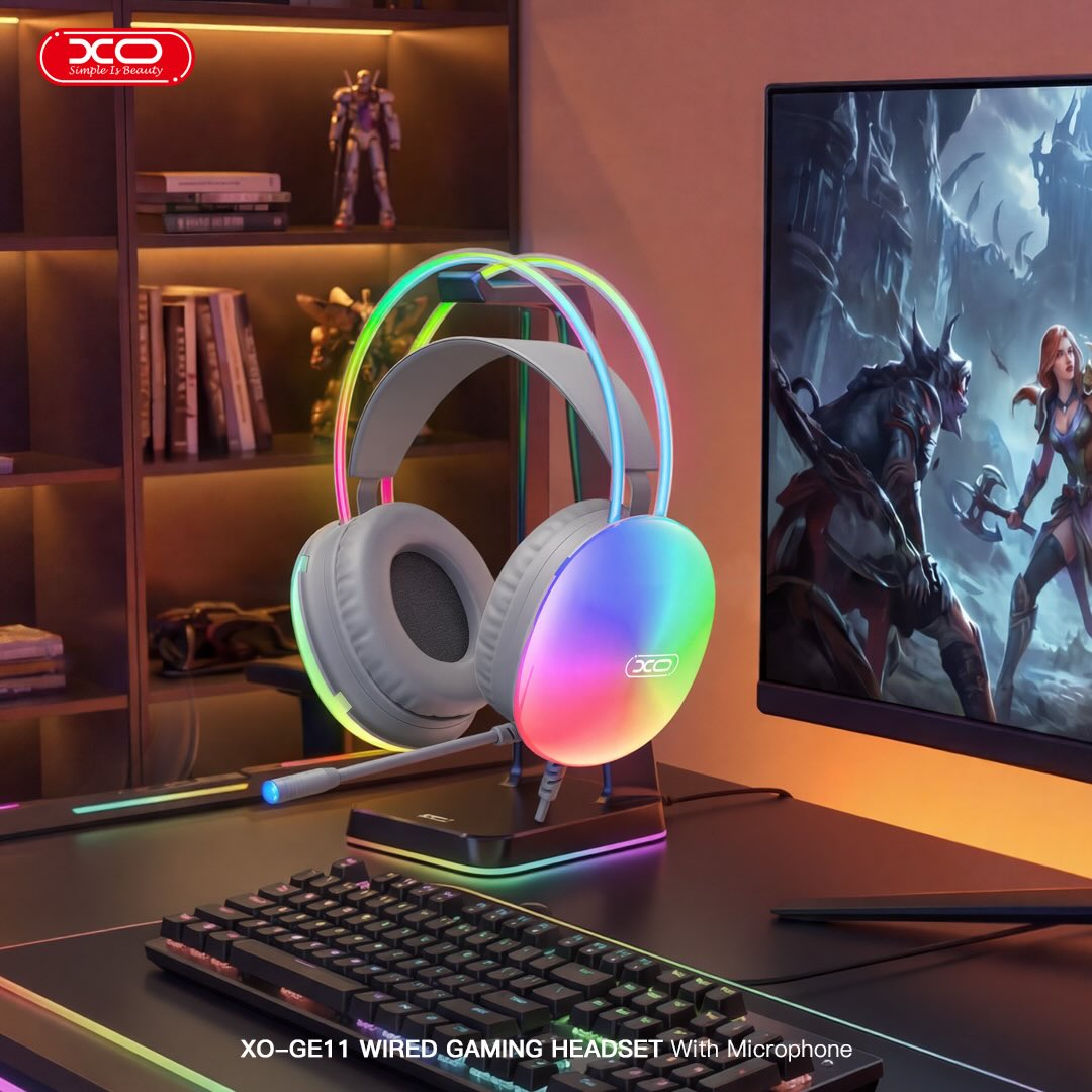 XO GE11 Gaming Ενσύρματα Ακουστικά με RGB Φωτισμό & Μικρόφωνο Λευκά 3 XO GE11 Gaming Ενσύρματα Ακουστικά με RGB Φωτισμό & Μικρόφωνο Λευκά - Image 3