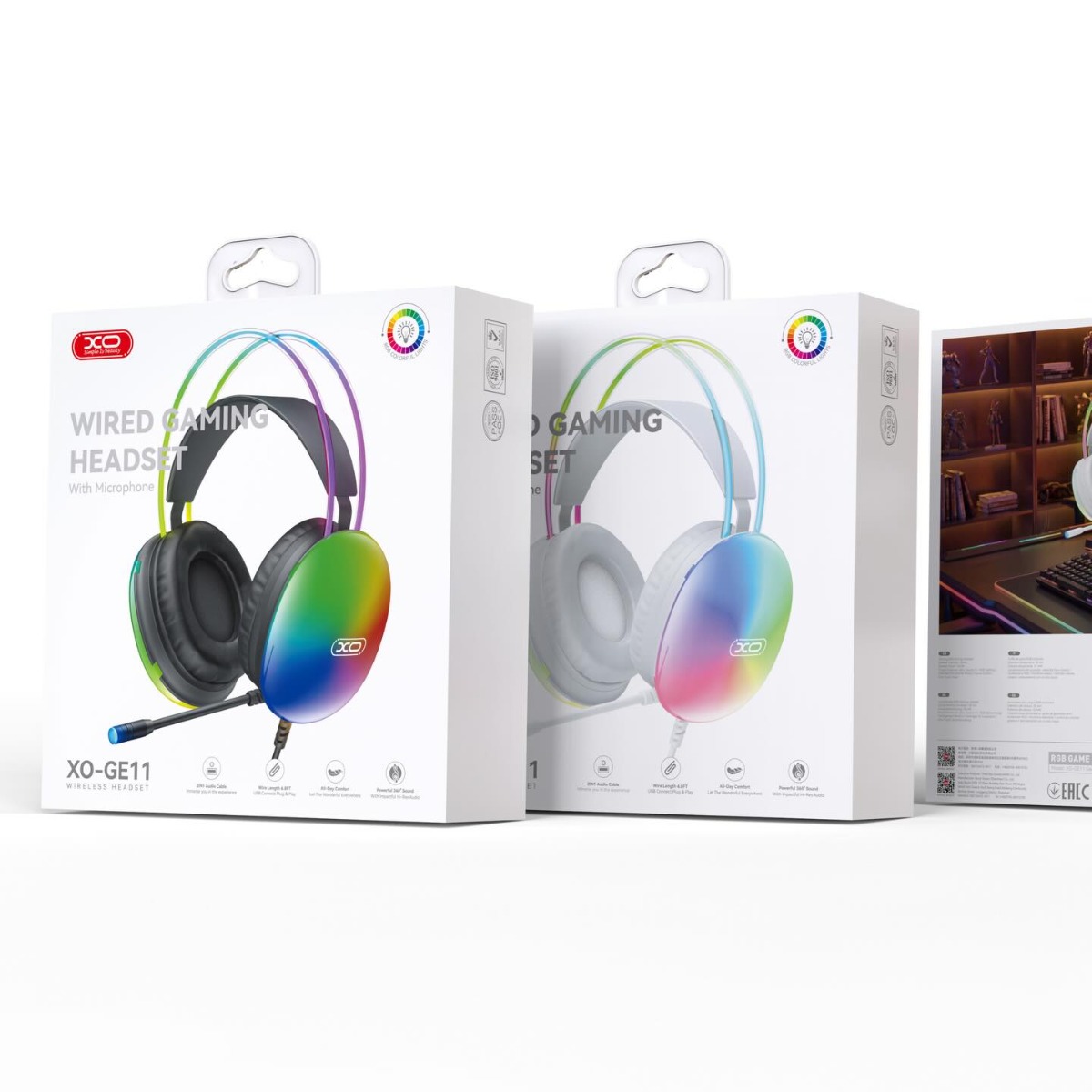XO GE11 Gaming Ενσύρματα Ακουστικά με RGB Φωτισμό & Μικρόφωνο Λευκά 2 XO GE11 Gaming Ενσύρματα Ακουστικά με RGB Φωτισμό & Μικρόφωνο Λευκά - Image 2